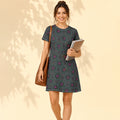 Pink and Teal Floral Medallion Teacher Outfits for Women | Zebra Creation